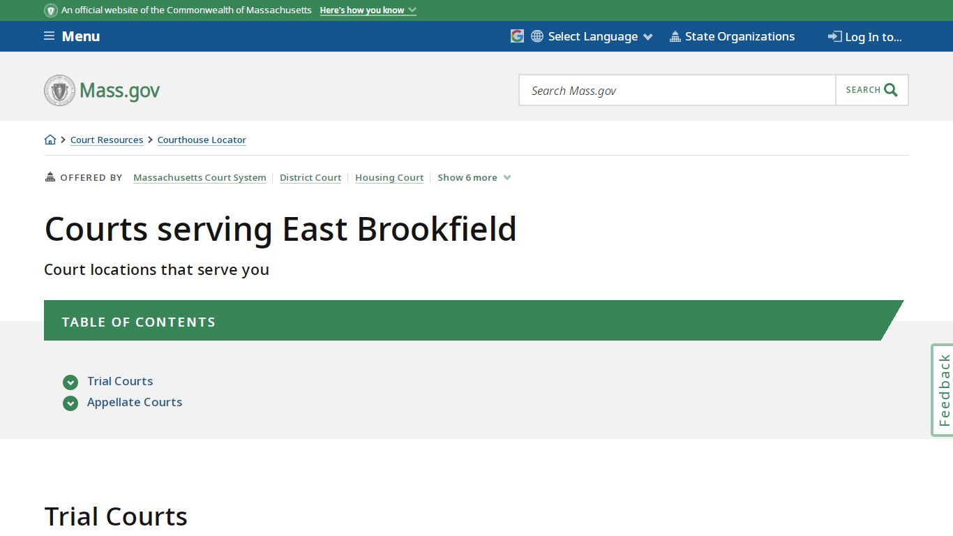 Courts serving East Brookfield | Mass.gov